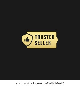 Trusted seller logo or trusted seller label vector isolated. Best Trusted seller logo for product packaging design, banner, and more about Trusted product.