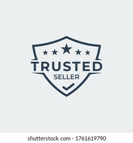Trusted Seller Shield Logo Design Template Vector Illustration