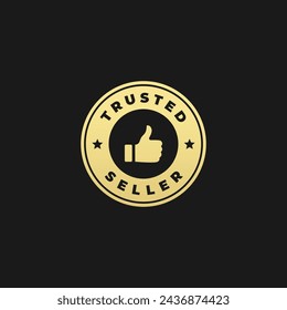 Vector de rótulo de vendedor de confianza aislado. Signo de mejor vendedor de confianza para diseño de embalaje de productos, banner y más sobre producto de confianza.