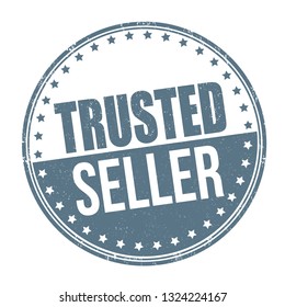 Trusted seller sign or stamp on white background, vector illustration