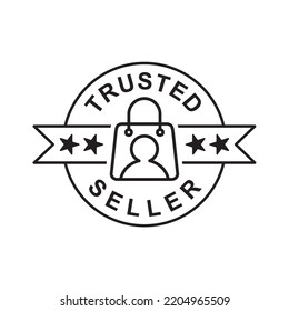 Trusted Seller Stamp Icon Logo. label, tags, badges, quality product guarantees.