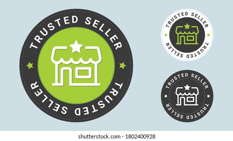 Trusted Seller stamp vector illustration. Vector certificate icon. Vector combination for certificate in flat style.