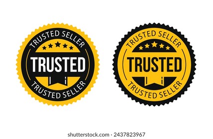 Trusted seller vector modern circle design, for icon, logo, seal, tag, sign, seal, symbol, badge, sticker, stamp