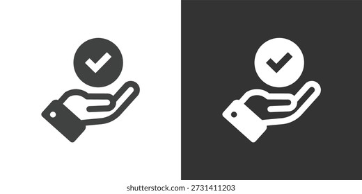 Icono de Servicio de confianza. Icono de la serie de glifos sólidos