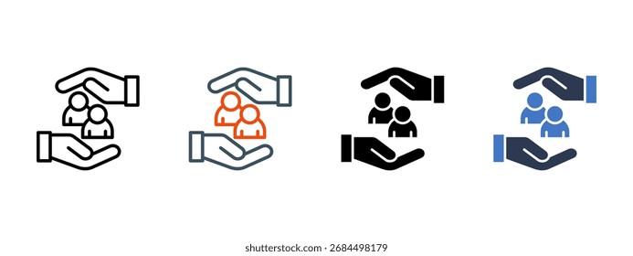 Ilustração de vetor de estilo de ícone múltiplo do Trusted Service