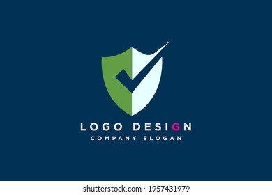 trusted shield protection logo design. suitable for business and technology logos