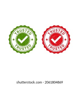 Trusted stamp, label, sticker vector icon sign