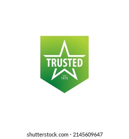 trusted star label badge for business logo design