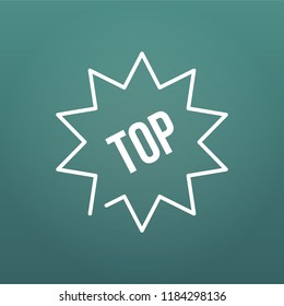 Trusted top seller starburst vector icon illustration on modern background. top 10, raiting.