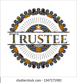 Trustee arabesque emblem background. arabic decoration.