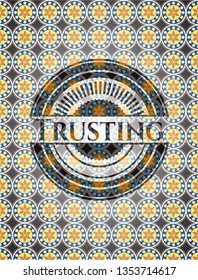 Trusting arabic emblem. Arabesque decoration.