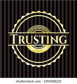 Trusting shiny badge. Vector Illustration. Detailed.