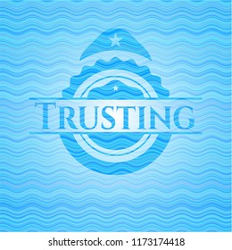 Trusting water representation emblem.