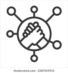 Trustless Outline Icon Vector Illustration