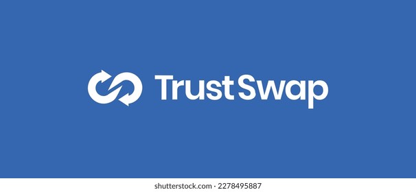 TrustSwap Cryptocurrency SWAP Token, Cryptocurrency logo on isolated background with text.