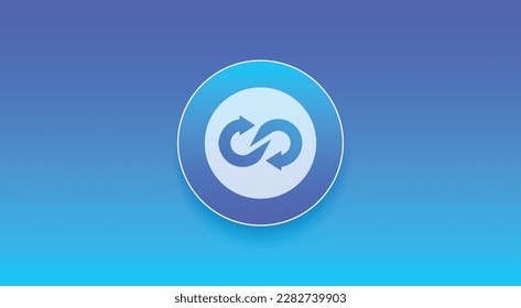 TrustSwap, SWAP cryptocurrency logo on isolated background with copy space. 3d vector illustration of TrustSwap SWAP Token icon banner design concept.