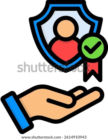 Trustworthiness Icon Lineal Color Vector Illustration