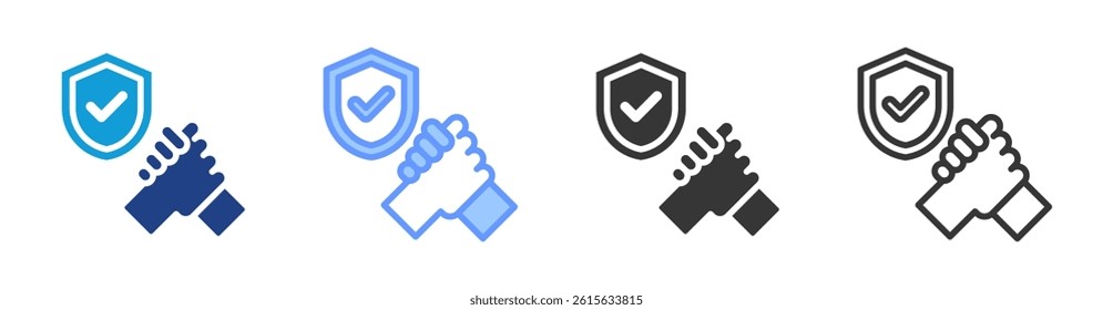 Trustworthiness icon set multiple style collection