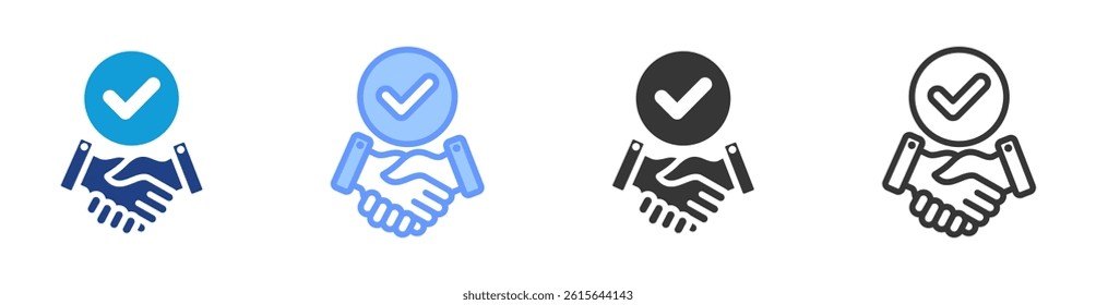 Trustworthiness icon set multiple style collection