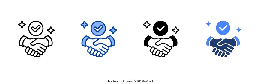 Trustworthiness icon set multiple style collection