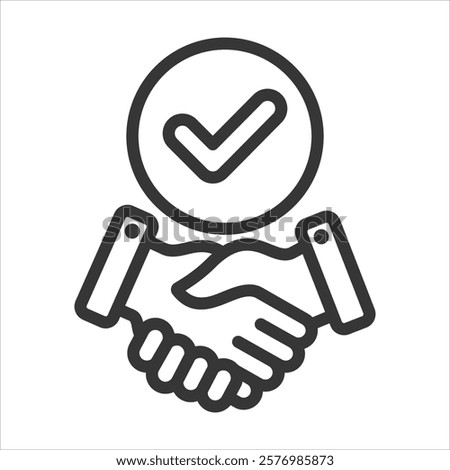 Trustworthiness Outline Icon Vector Illustration