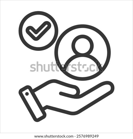 Trustworthiness Outline Icon Vector Illustration