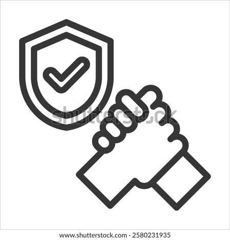 Trustworthiness Outline Icon Vector Illustration