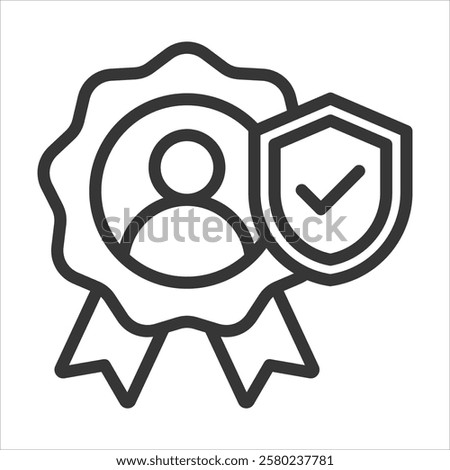 Trustworthiness Outline Icon Vector Illustration