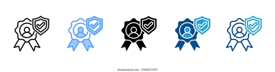 Trustworthiness web icon with multiple style collection