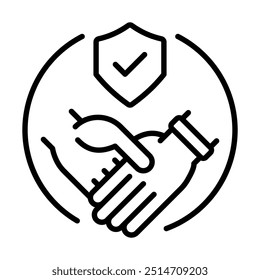 Ilustración vectorial de la línea de iconos de Trustworthy Actions