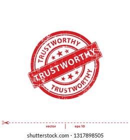 trustworthy rubber stamp icon vector logo template