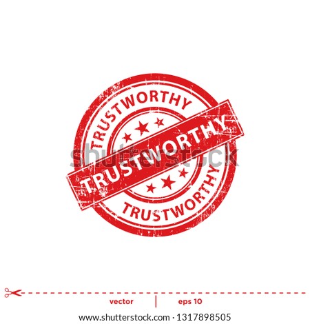 trustworthy rubber stamp icon vector logo template