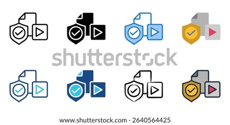 Trustworthy sources icon set multiple style collection 
