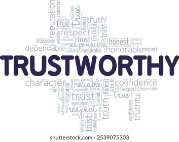 Trustworthy word cloud conceptual design isolated on white background.