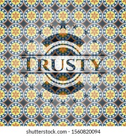Trusty arabesque badge. arabic decoration.