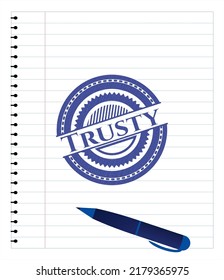 Efecto de la pluma oxidante. Tinta azul. Ilustración vectorial. Detallado. 