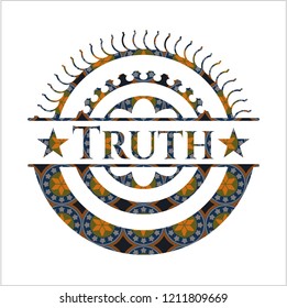 Truth arabesque emblem. arabic decoration.