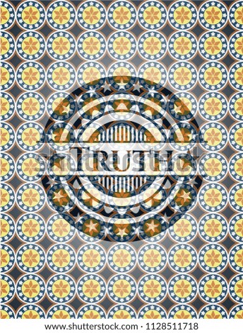 Truth arabesque emblem background. arabic decoration.