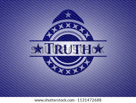 Truth badge with denim texture