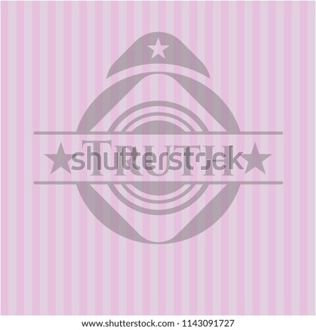 Truth badge with pink background