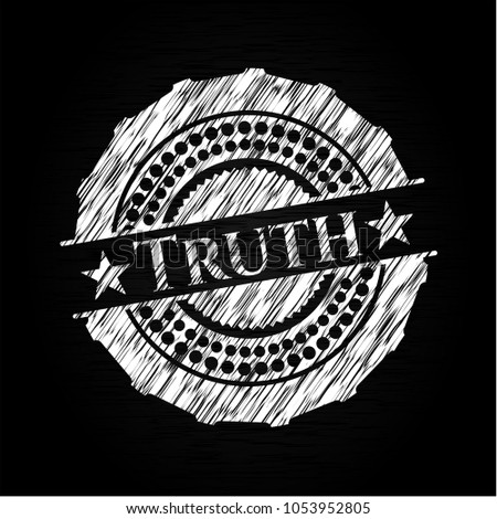  Truth chalkboard emblem on black board