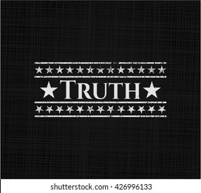 Truth chalkboard emblem written on a blackboard