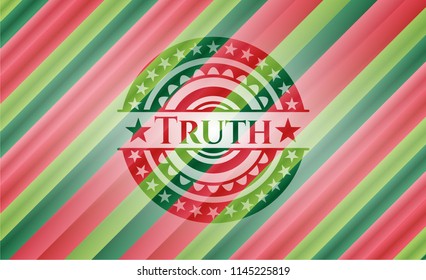 Truth christmas colors emblem.