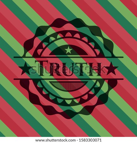Truth christmas colors emblem. Vector Illustration. Detailed.