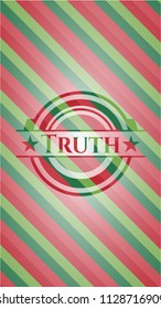 Truth christmas emblem background.