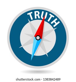 Truth Concept, Compass, White Background 