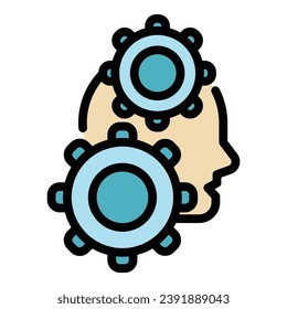 Truth critical thinking icon outline vector. Business thinking. Skill human color flat