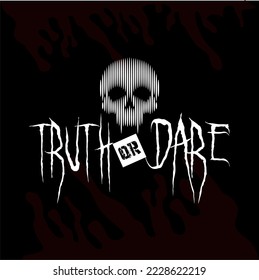 Logotipo De Juego De Fiesta De Verdad O Atractivo Con Icono De Calavera