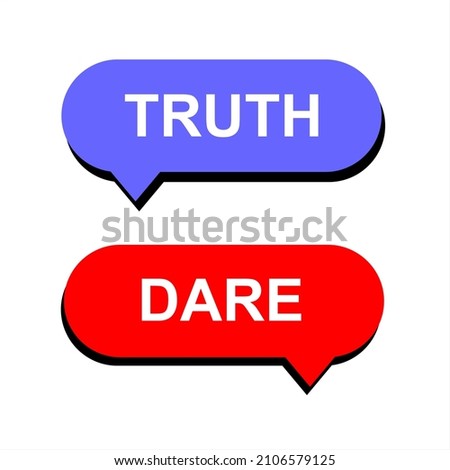 Truth and Dare popup icon on blue and red color