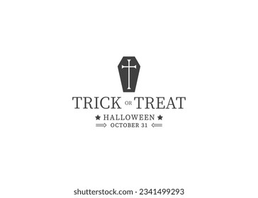 truth or deceit coffin logo illustration.in halloween celebration.